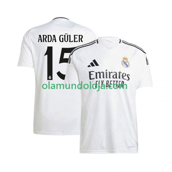 Camisola Real Madrid ARDA GuLER 15 Homem Equipamento Primeiro 2024-2025 Manga Curta